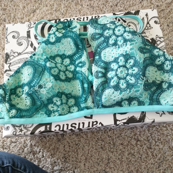 Blue + Teal Halter Top Bikini - Picture 2 of 7